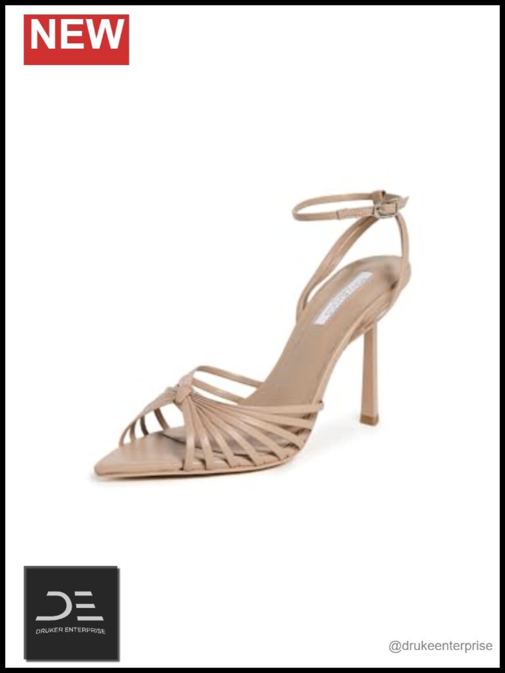 Modern Gathered Strap Stiletto Heel Sandal with Arch Support